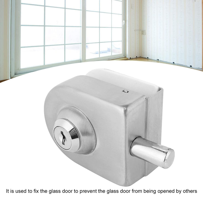 Milltrip 10-12mm Glass Door Lock, Stainless Steel Glass Door Lock Floor Lock Ground Lock for Bathroom Toilet Shop Glass Doors (Brushed)