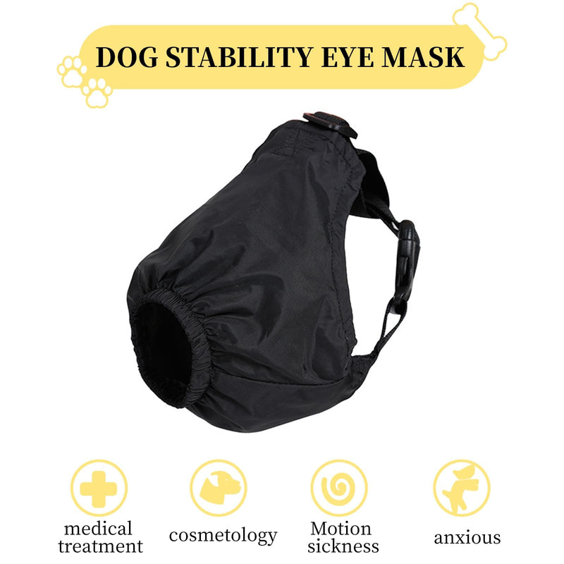 Dog Calming Cap Eye Mask, Nylon Cap Eye Mask for Dog Anxiety Relief, Puppy Pet Calming Dog Mask with Adjustable Neck Strap, for Small Medium Large Dogs Grooming Anti Car Sickness,Shading Black(L)