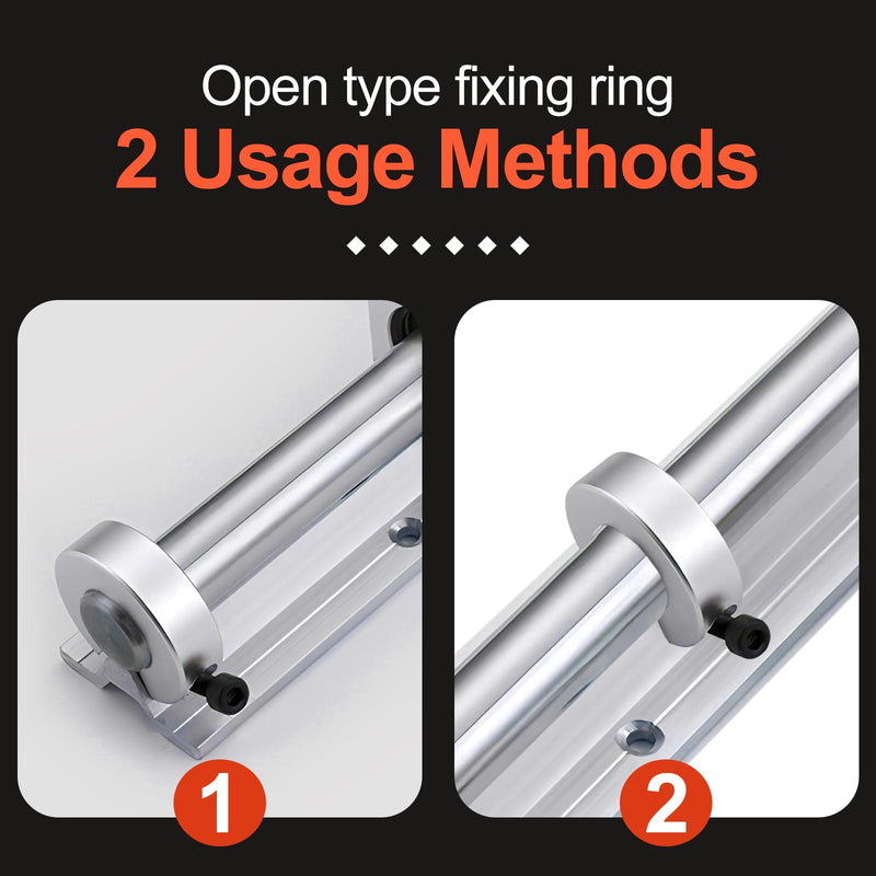 Hordion 4pcs SBR20 Linear Rail Shaft Stop Collars, Aluminum Alloy Shaft Limit Fixing Rings CNC Parts with Set Screw, Bore 20mm, OD 40mm, Thickness 12mm 20mm Bore Size 4pcs Ring Stopper