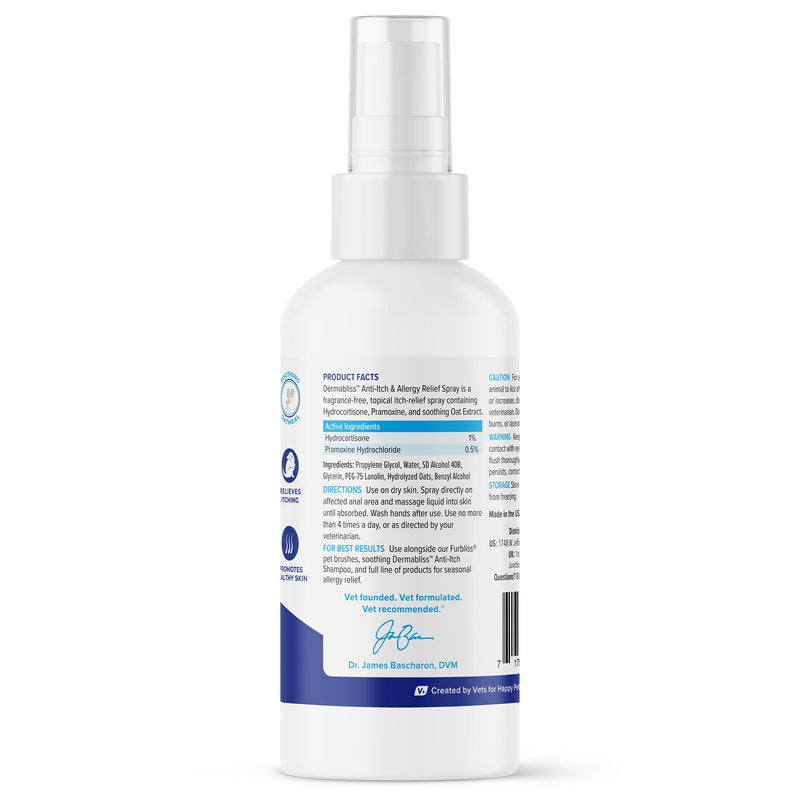 Vetnique Labs Dermabliss Anti-Itch Bundle for Dogs with Anti Itch Allergy Spray and Shampoo for Dogs and Cats Allergies - PawsPlanet Australia