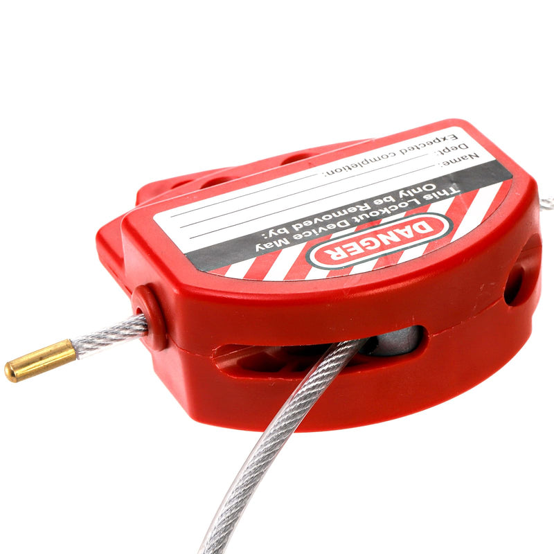 WUWEOT 2 Pack Lockout Tagout Cable Lock, 6ft Adjustable Steel Safety Cable Padlock, 4mm Diameter Stainless Steel Cable Lock with Vinyl Coating, OSHA Compliant