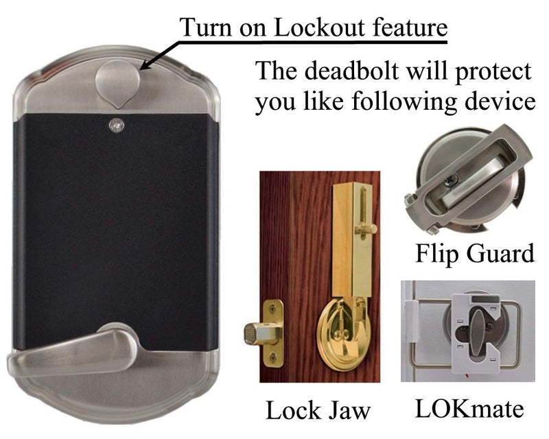 SCYAN D2 Touchscreen Keypad Deadbolt with Key Fob Access (Satin Nickel)