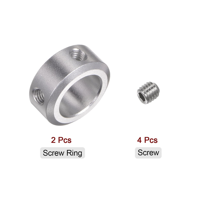 HARFINGTON 2pcs Shaft Collar 15mm Bore Aluminum Alloy Set Screw Shaft Collars, 24mm OD, 10mm Width, for Wheel Barrow Axle, Gearbox Assemblies, CNC Machine Tools, Industry, Anodization