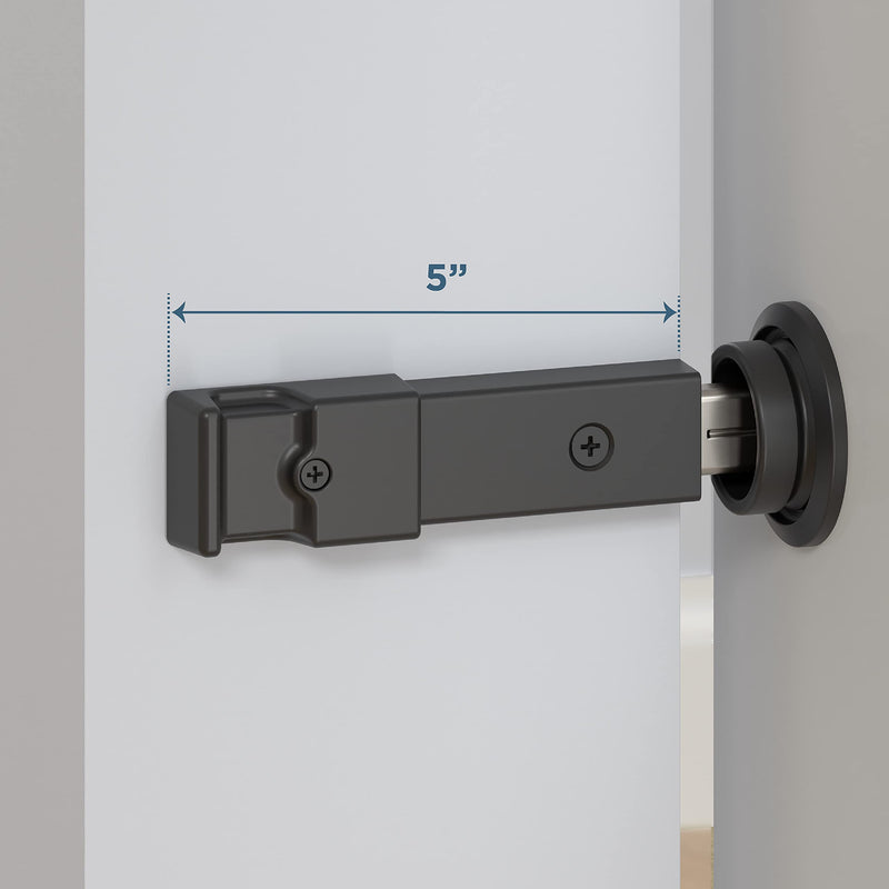 National Hardware N700-150 Barn Door Lock, 5" x 1-1/4" x 3/4", Matte Black 5" x 1-1/4" x 3/4"