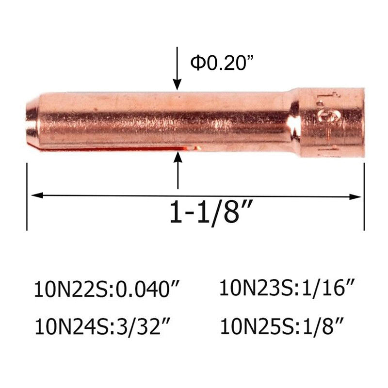 SSimder 55Pcs TIG Welding Torch Accessories Alumina Nozzle Collets Body Stubby Gas Lens #10 Glass Cup For WP-17/18/26