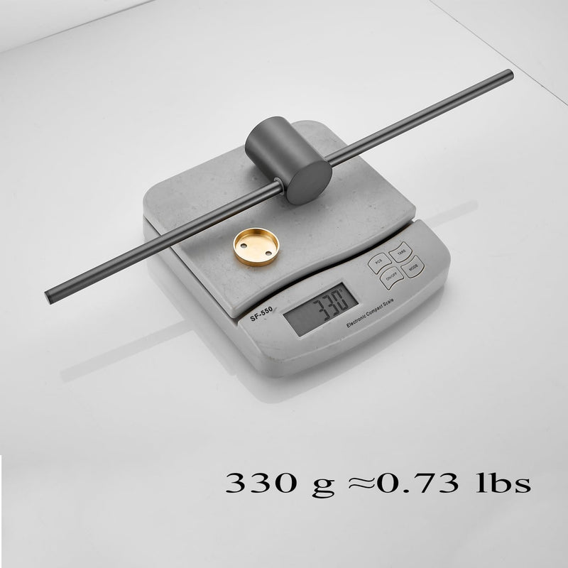 Balance Towel Bar Single Base Brass Towel Rack Adjustable Left and Right Wall Mounted Bathroom Towel Holder 20 inch Gun Grey