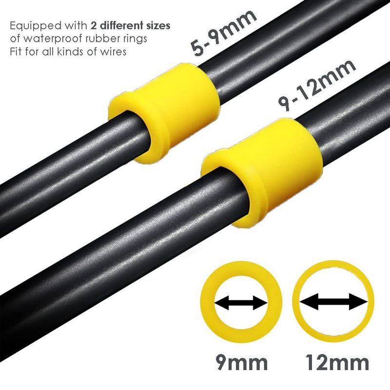 IP68 Waterproof Junction Box,2-Way Waterproof Splice Box Outdoor with 2 Cable M20 Gland Wire Connector Electrical Junction Box for 4-12mm Diameter Cable, Black 2Way(Small) M20 1Pack