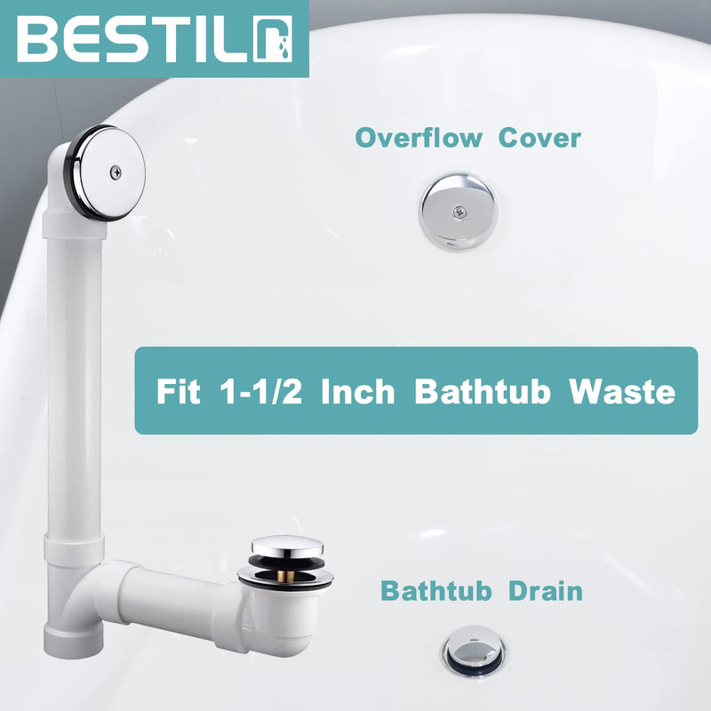 BESTILL Single Hole Bathtub Drain Overflow Plate Kit, Chrome