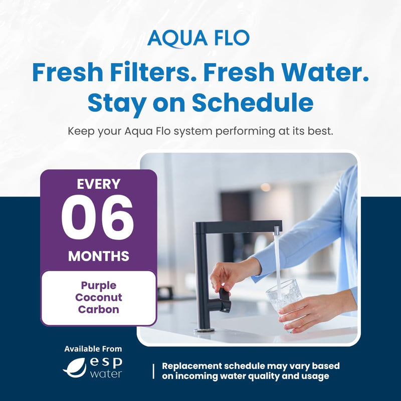 Aqua Flo COC-10 Purple Activated Carbon Filter Cartridge, 10 Micron, Quick-Change, 1 gpm Flow, 1,500 Gallon Capacity, Fits 475 Q-Series RO Systems, 65010088