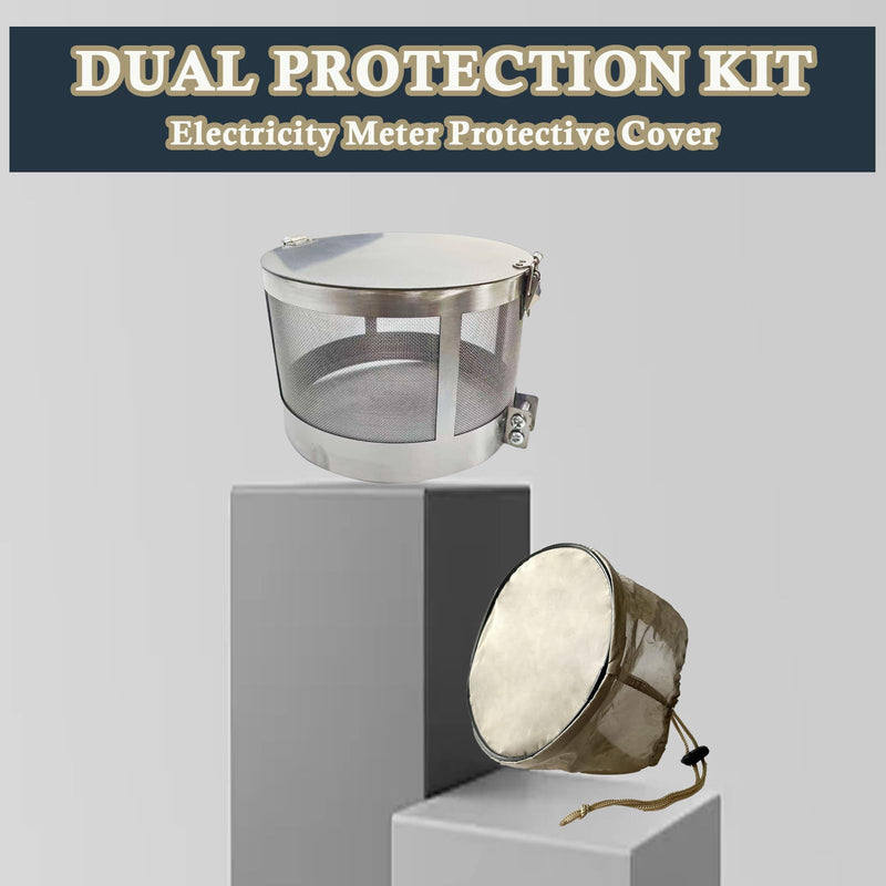 Stainless Steel 304 Smart Meter Cover and Fabric WiFi Blocker Faraday Cage E mf Blocker for Home EMP Protection R F-R adiation Shield Guard Faraday Box Large E M F Protection A