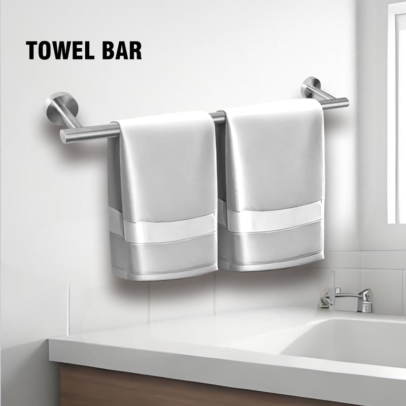 #304 Stainless Steel Towel Bars with Length 23.6inch,Round Design(Brushed Nickel) Brushed Nickel 23.6 Inches 1