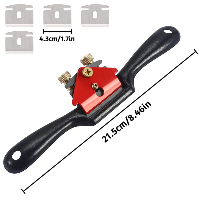9'' Adjustable SpokeShave with 4 Blades, Home Woodworking Hand Planes, Portable Smoothing Planes Tool for Wood Craft, Wood Craver, Wood Working