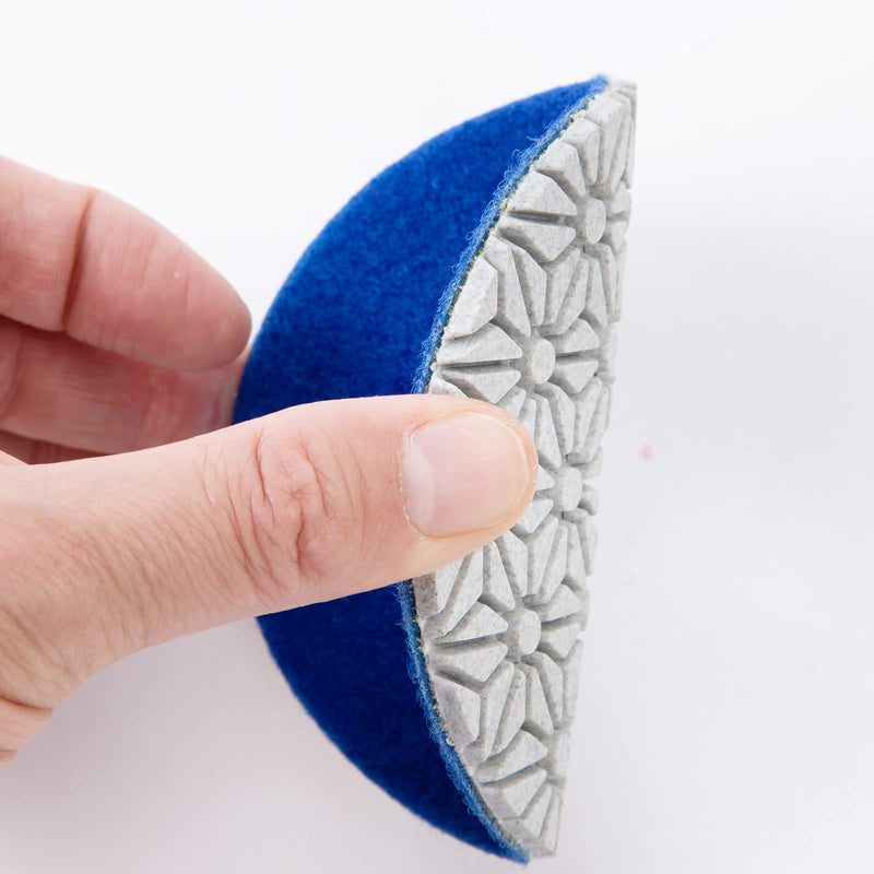 4" Diamond Polishing Pads 3 Step High Efficiency Abrasive Disc for Granite Marble Concrete Flexible Grinding Rubber Backing Pad Included 3 Steps