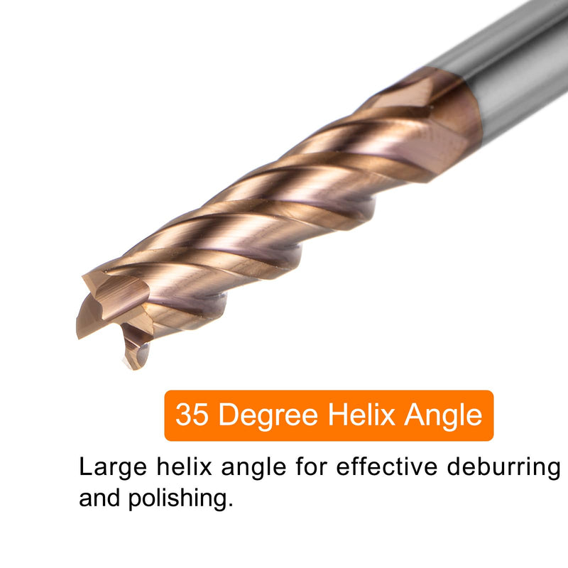 HARFINGTON Carbide Square End Mill 6mm (15/64") Dia 6mm (15/64") Shank 75mm (3") Extra Long HRC55 TiSiN Coated Micro-Grain Tungsten Carbide 4 Flutes Milling Bit Cutter