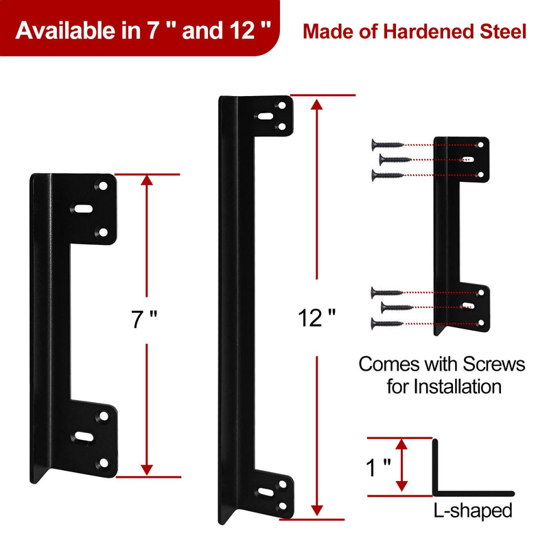 Door Latch Guard Plate 7” with 1” Offset Cover, Outswing Door Security Protector Shield, Heavy Duty Version, Door Knob/Deadbolt Latch Protector Plate (1 Pack) 1 Pack