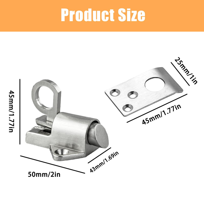 2Pcs Latch Lock, Automatic Window Gate Lock with Mounting Screws, Self Closing Spring Bounce Door Bolt for Window Toilet - NewNest Australia