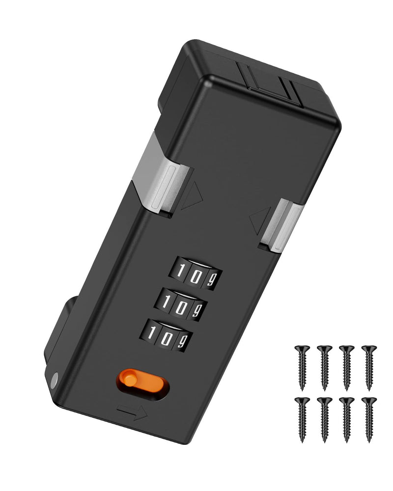 180 Degree Barn Door Combination Lock, 3 Digit Password Keyless Home Security Lock for Kitchen Cabinet, Drawer, Locker, Sliding Closet Doors - Sturdy and Practical Gate Latch (1, Black) 1