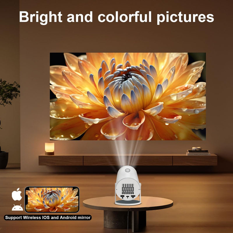 HY300 Mini Projector,Ceiling movie projector,Indoor mini projector，Manual focusing,Compatible with phone, TV Stick , HDMI, USB