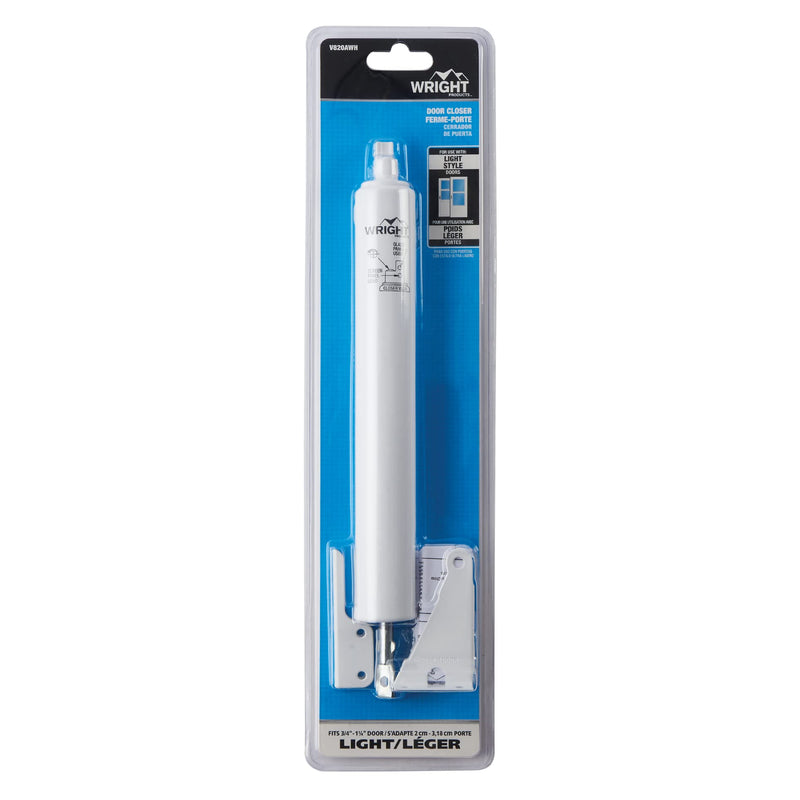 Wright Products V820AWH Light Duty Pneumatic Screen and Storm Door Closer, White