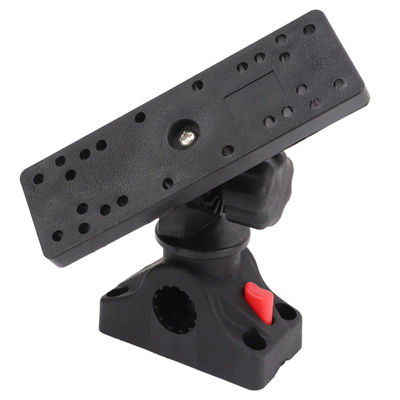 Fish Finder Mount Base, 360° Rotating Fish Finder Holder, Removable Adjustable Boat Fish Finder Electronic Mount, Stable Fish Finder Bracket for Canoe Kayak C Size Ball Adapters