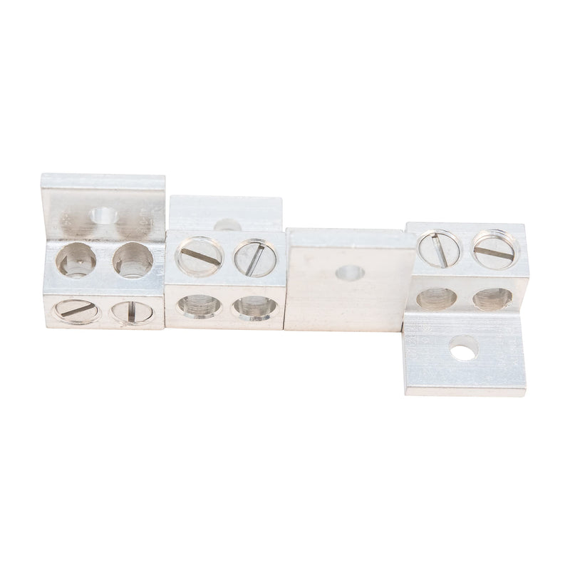 ILSCO AU-0-EC Aluminum Mechanical Lug, Double Barrel, Conductor Range 1/0-14, 2 Ports, 1 Hole, 1/4in Bolt Size, Tin Plated, UL, CSA