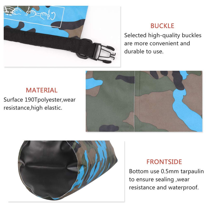 Waterproof Dry Bag 2L/5L/10L/15L/20L/30L, Roll Top Sack Keeps Gear Dry for Kayaking, Rafting, Boating, Swimming, Camping, Hiking, Beach, Fishing with Free Waterproof Phone Case (Light Blue, 30L)