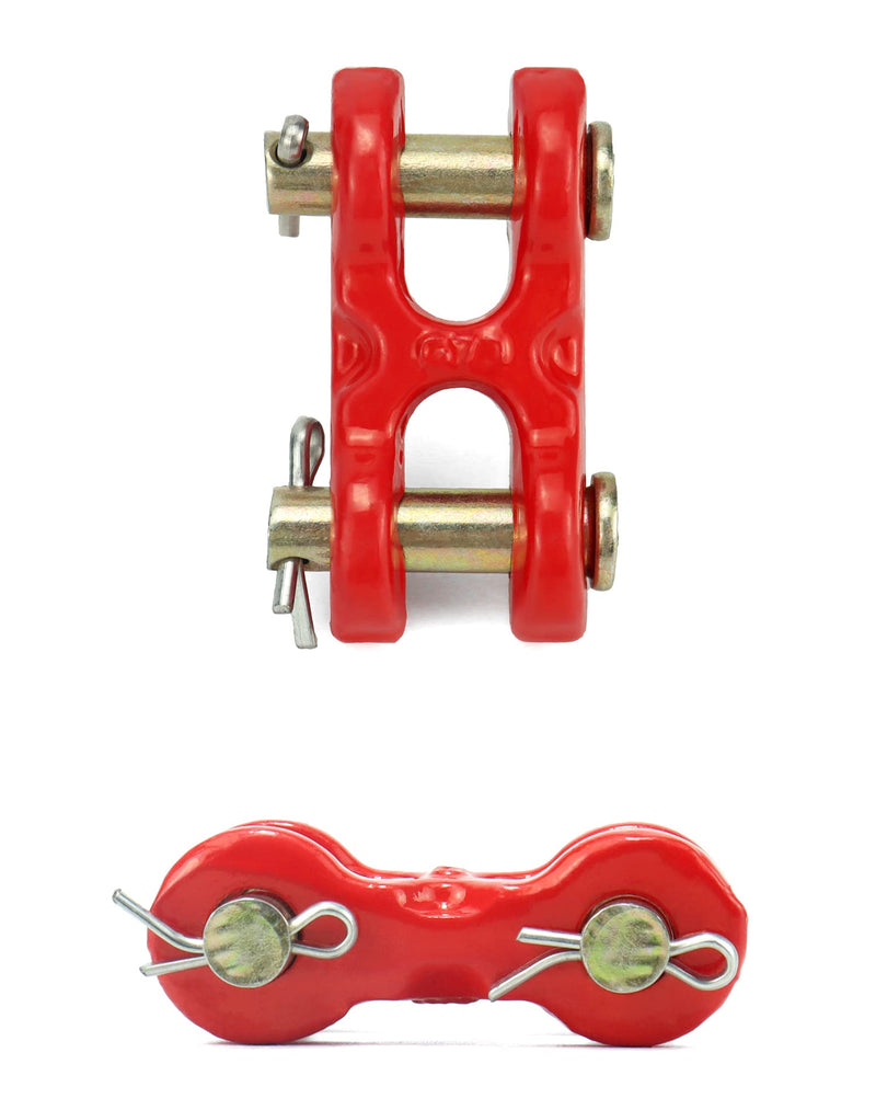 QWORK 5/16 Inche Twin Clevis Safety Chain Repair Links, 4 Pack Trailer Tie Down Links, Industrial Grade Heavy Duty Material - 3900 LBS. Capacity 3900lbs