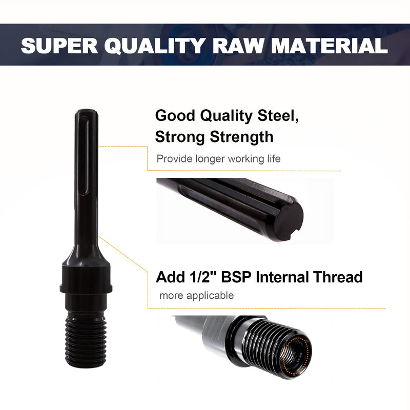 1-1/4"-7 Male to SDS MAX BRSCHNITT Core Drill Adapter for Core Bits 1-1/4UNC to SDS MAX