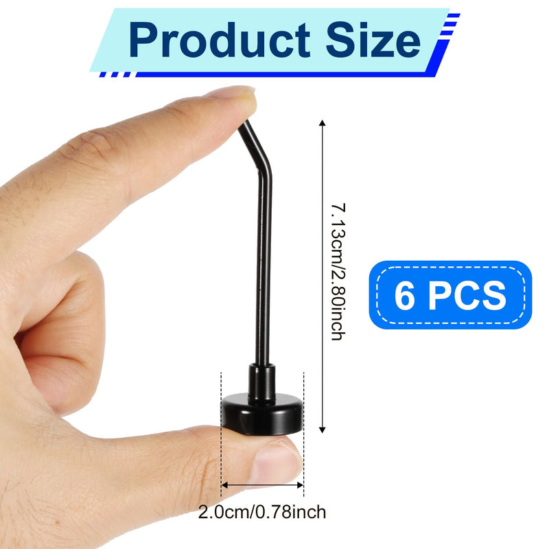 6pcs Magnetic Hooks, 1.7lb 3 Inch Long Heavy Duty Magnet Hooks Strong Magnetic Cruise Hooks Wall Hooks Magnetic Hangers for Cruise Ship Garage Kitchen Refrigerator (Black) Black