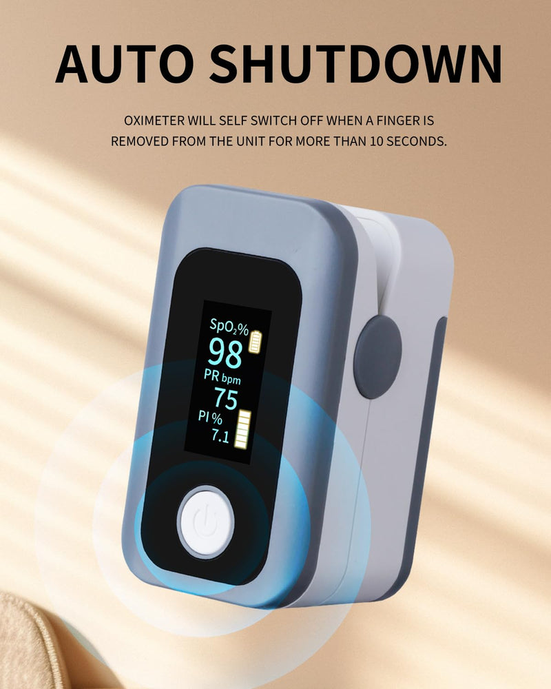 Pulse Oximeter Oxygen Monitor Fingertip Blood Oxygen Monitor Pulse Ox with OLED Display for SpO2,Heart Rate,PI