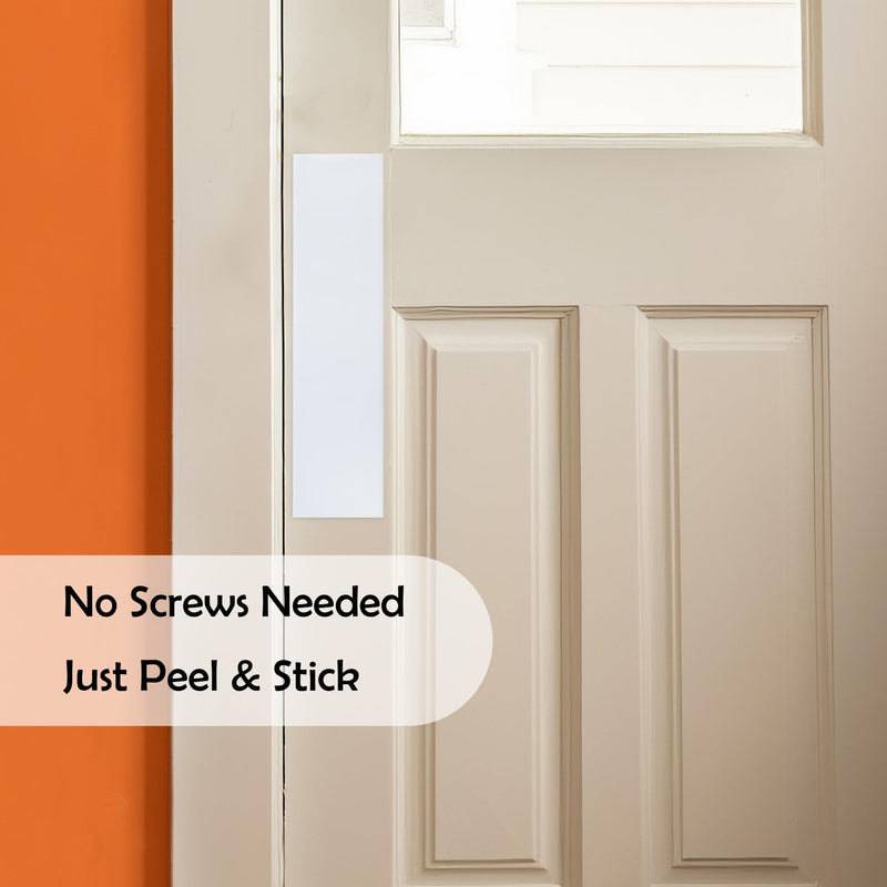 Rubber Bond Push Plates (4 Pack) 4" x 16" - Effortless Peel & Stick - Prevents Dents & Scratches - Self-Adhesive & Universal Fit (White) Push Plate - 4 Pack - 4"x16" White