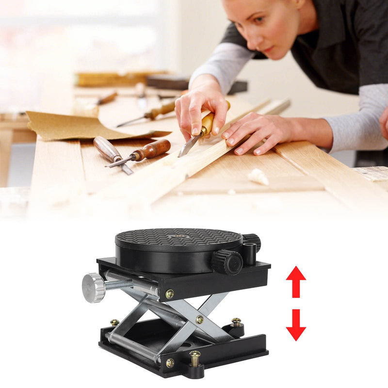 Zerodis Lifting 360° Rotation 6.5cm Stand Table Expandable Scissor Stand Lab Jack for Woodworking Carving Experiment