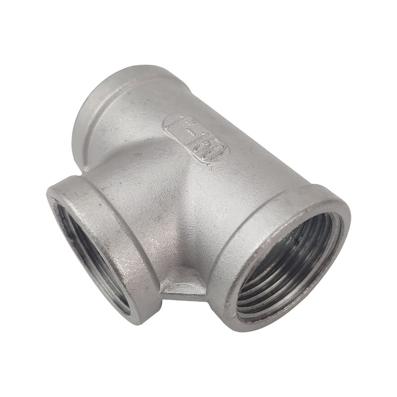 1" Stainless Steel Tee Female NPT Threaded T Shaped 3 Way Cast Pipe Fitting SS304 1 Inch