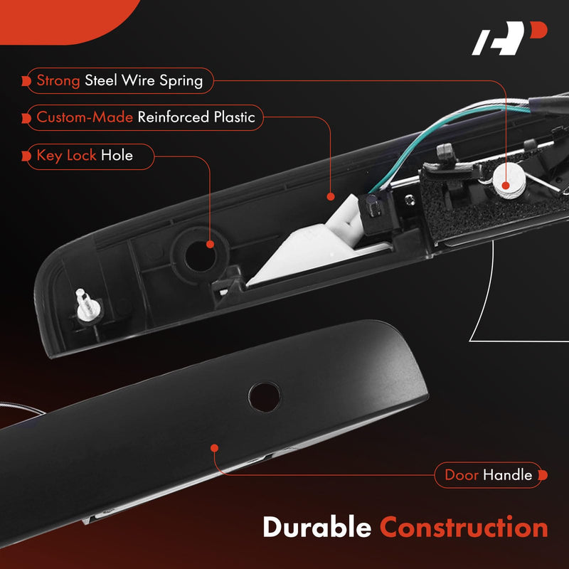 A-Premium Rear Tailgate Liftgate Handle w/Garnish Compatible with Toyota Sienna 1998-2003 & Sequoia 2001-2007, Primed Black, Replace# 69090-08010, 6909008010