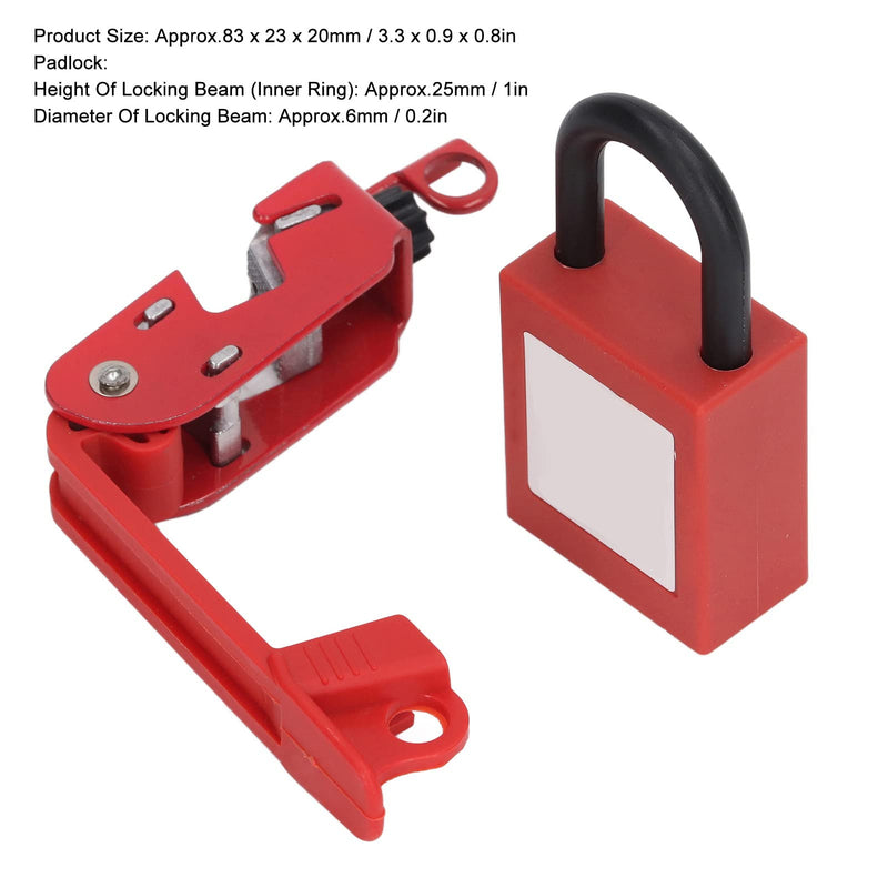 Circuit Breaker Lockout Red Electrical Box Circuit Breaker Lockout Kit, Tagout Breaker Box Lock Circuit Breaker Switch Lock Device with Padlock High Strength Nylon and Aluminium - NewNest Australia