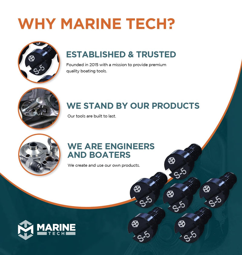 Marine Tech Tools Small 5mm Pins, S-5mm Replacement Pins for Mercury Optimax Pin Spanner Wrenches (AMT0021-31mm), 6 Pack, Mercury Outboard Tools, Hardened Steel Pins