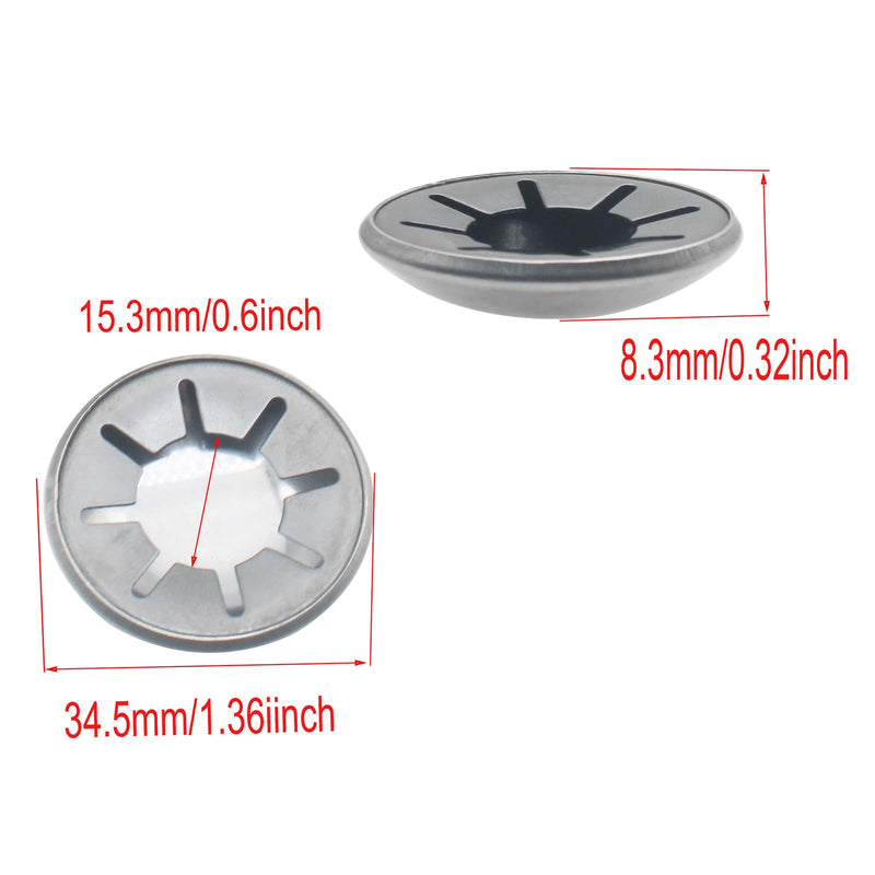 FDXGYH 4 Pcs Push On Pushnut Caps Spring Steel Pushnut Permanent Washer Caps Fits 5/8” in Diameter Axles for Hand Trucks, Rolling Bins, and Lawn Wagons 5/8 inch Gold