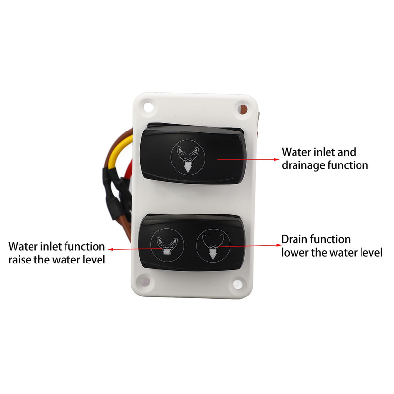 DC12 24V ABS Marine Toilet Control Panel Switch 3 Way Fast Response RV Toilet Rocker Switch Suitable for Boats Yachts RVs for Electric Toilets