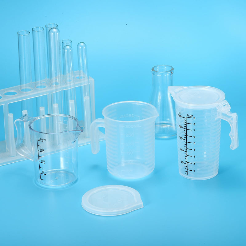 PATIKIL Graduated Beaker, 5000ml PP Plastic Liquid Measuring Cup Double Sided Graduations with Handle Lid and Spout for Lab Kitchen Home