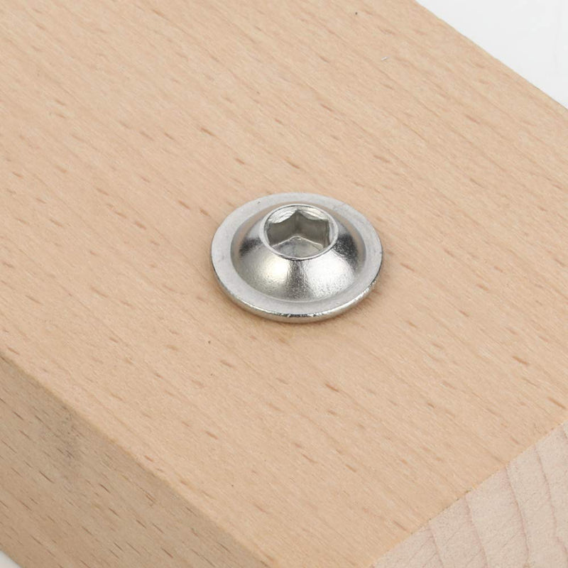 M6-1.0 x 25mm Flanged Button Head Socket Cap Screws, Stainless Steel 18-8 (304), Bright Finish, Full Thread, Allen Socket Drive, 25 PCS M6 x 25mm