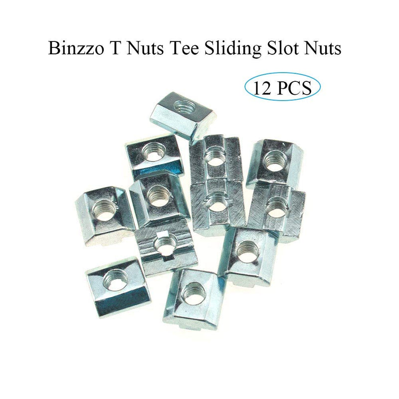 T Nuts Tee Sliding Slot Nuts 40 Series M8 Threaded Slide in Pre-Assembly for 40x40 Aluminum Extrusions Frame with Profile 4040 Sereis 8mm Slot for CNC Router Build Rail 3D Printer 12pcs 40Series M8-12Pack