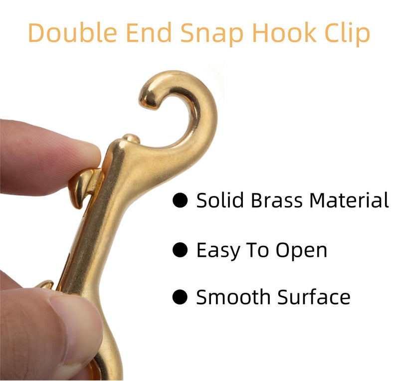 MerciL 5Pcs Brass Double End Snap Hook Clip, 3 Inch Diving Hook Keychains Bolt Snaps Hook for Pet Luggage Outdoor Mountaineering Tactical Equipment (78mm/3in)