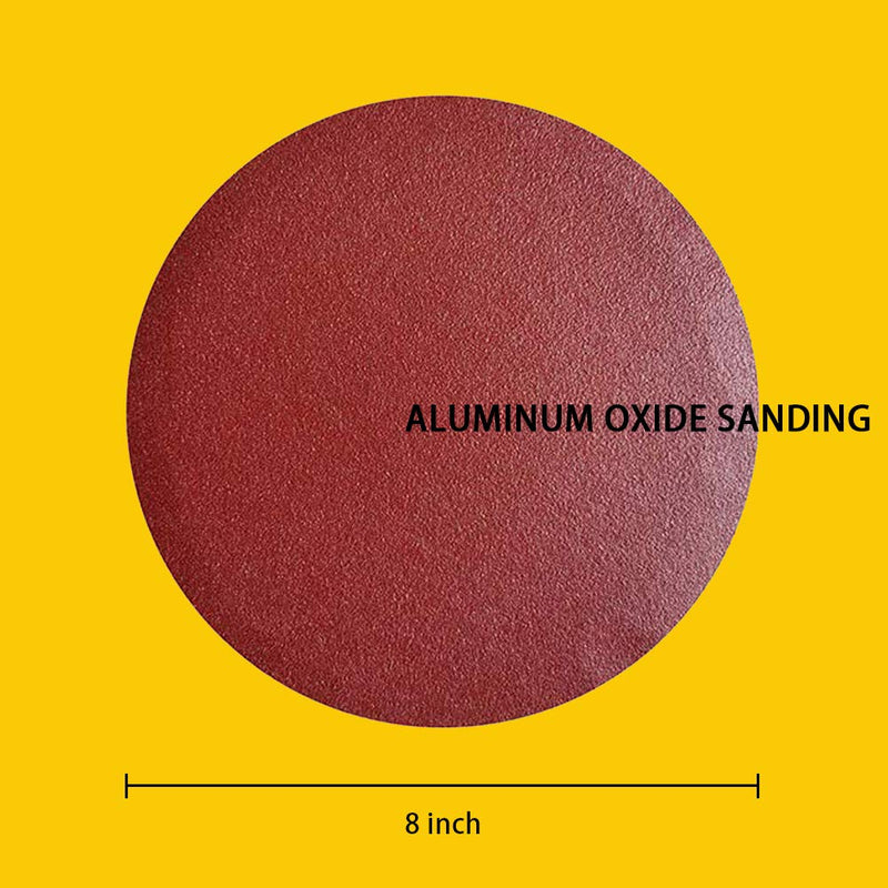 30 PCS 8 Inch NO-Hole PSA Aluminum Oxide Sanding Disc, Self Stick(5 Each of 60 100 150 180 240 400 Grit)