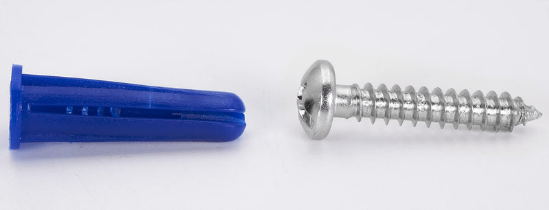 CONFAST® #10-12 Plastic Conical Blue Bantam Drywall Wall Anchor Kit PAK1012, Includes (100) Anchors, (100) Screws and (1) Drill bit (201 Pieces) #10 #12