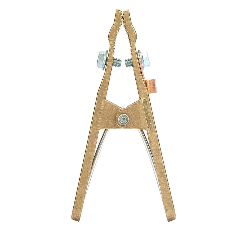Welding Ground Clamp, 260A Brass Earth Clamp A Shape Electroplated Welder Earth Grounding Cable Copper Grip Clip Processing Electrode Holder Professional Tools for Manual Welding Machine