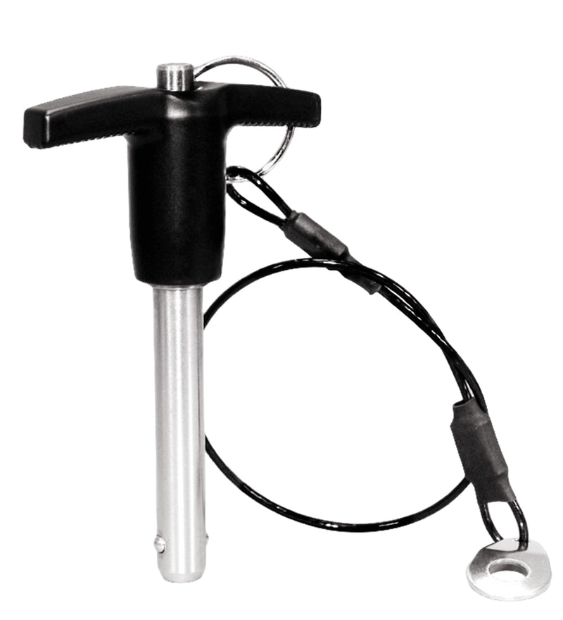 Stainless Steel T - Handle Quick Release Ball Locking Pin with with Lanyard Cable, 1/2" Pin Diameter and 2-1/4" Usage Length (2PCS) 2PCS