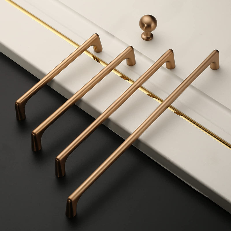 9BUILD 6 Pack Champagne Bronze Cabinet Pulls 12.6 Inch Kitchen Cabinet Handles Cabinet Hardware Kitchen Handles for Cabinets Wardrobe Pulls Dresser Pulls Drawer Handle 12.6"/320MM 6 Pack Pull