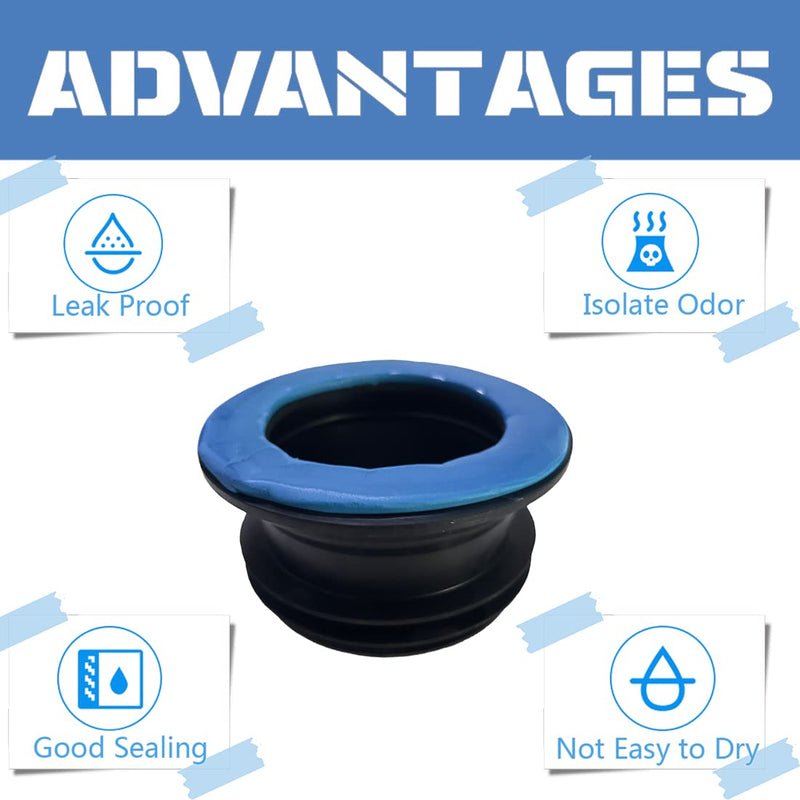 Black Better Than Wax Toilet Seal Ring Thicken Wax-Free Toilet Bowl Gasket Flange Rubber Rings for Isolating Odor Leak Proof