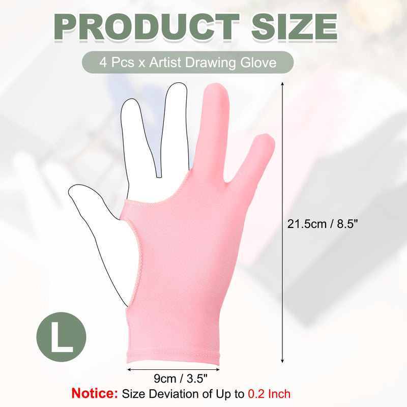 HARFINGTON Artist Drawing Glove, Breathable Graphics Painting Glove Pink Size M