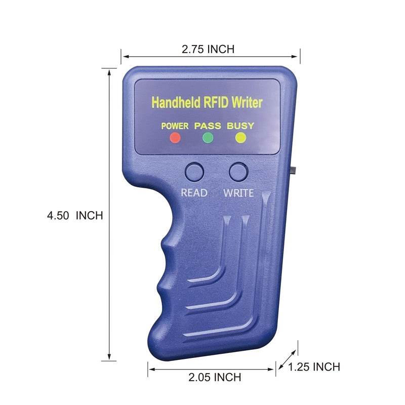 Blue Portable Handheld Copier, 125KHz Handheld RFID Copier + 5 writable Cards